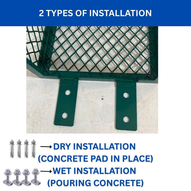 Green Backflow Cage 30"L x 13"W x 30"H, Theft Prevention