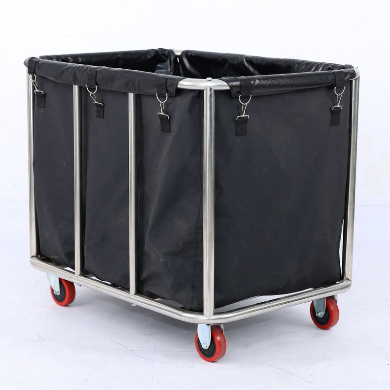 Commercial Laundry Cart, 12 Bushel Basket Truck, 35.4"L x 25.6"W x 31.5"H, Vinyl Bag