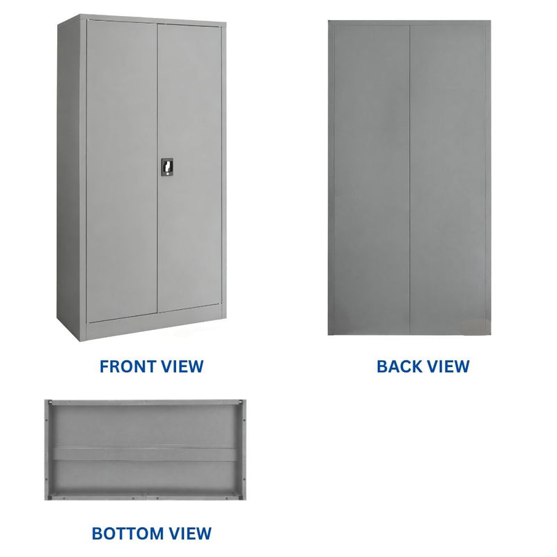 Janitorial Cabinet, 36"W x 18"D x 72"H, Heavy-Duty Steel Supply Storage Cabinet for Mops and Brooms