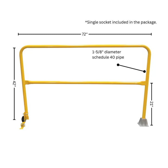 Yellow Loading Dock Safety Swing Gate 6'L (72")