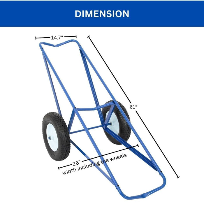Steel Carpet Dolly, 500 lb Capacity, 61"L x 26"W Long Carpet Roll Cart