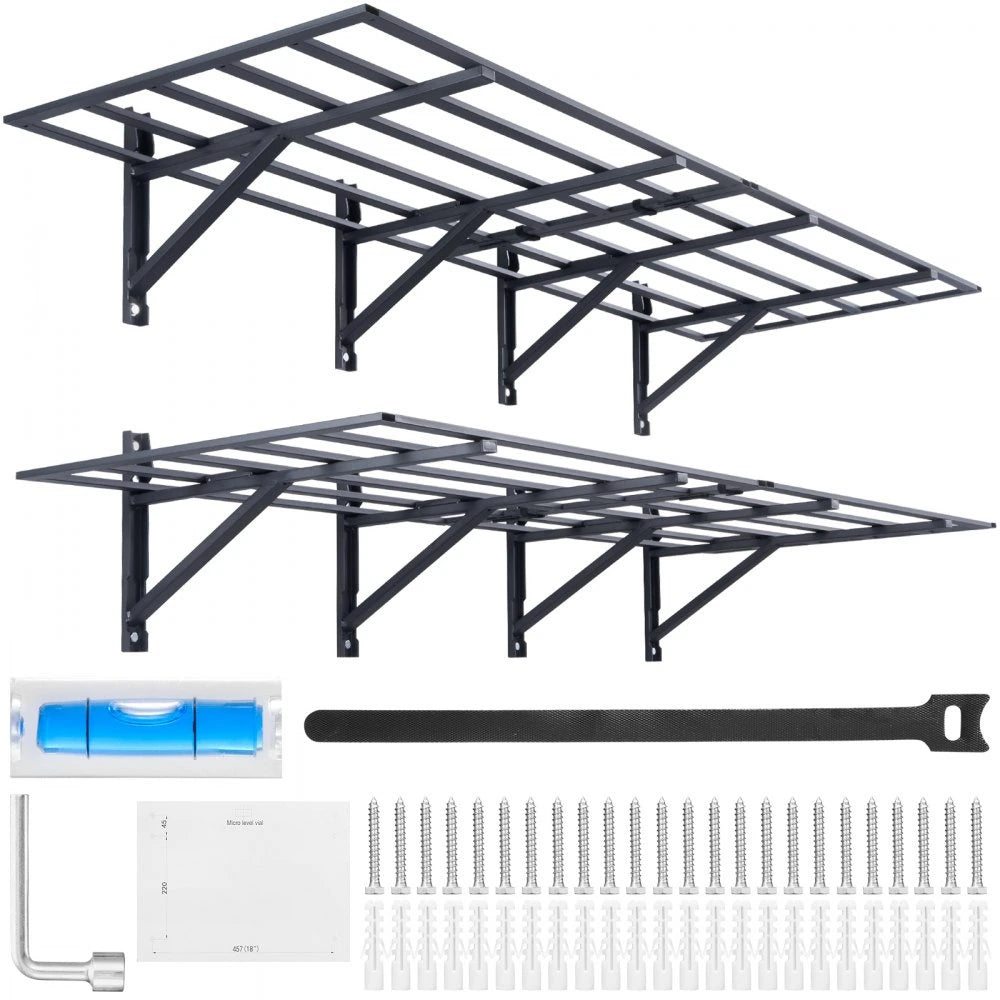 Holzoffer Garage Storage Shelving, 2 Pack, 6 x 2 ft Heavy Duty Garage Shelves Wall Mounted, 1600 lbs Load Capacity(Total) Garage Storage Rack Floating Shelves, Suitable for Shop, Shed, Garage Storage