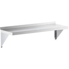 Holzoffer Kitchen 16-Gauge 430 Stainless Steel Solid Wall Shelf - Medium Duty 36" x 12" x 10"