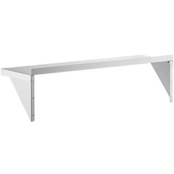 Holzoffer Kitchen 16-Gauge 430 Stainless Steel Solid Wall Shelf - Medium Duty 36" x 12" x 10"