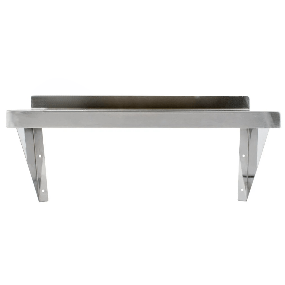 Holzoffer Kitchen 16-Gauge 430 Stainless Steel Solid Wall Shelf - Medium Duty 36" x 12" x 10"