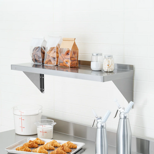 Holzoffer Kitchen 16-Gauge 430 Stainless Steel Solid Wall Shelf - Medium Duty 36