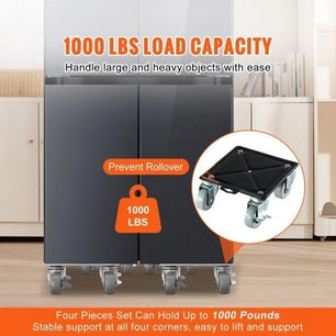 Holzoffer Heavy Furniture Movers, Carbon Steel Furniture Mover Dolly with 4 360° PP Swivel Wheels, Furniture Lift Mover Tool Set for Moving Equipment Heavy Furniture Refrigerator Sofa, 1000Lbs Capacity