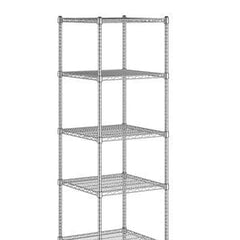 Holzoffer Wire Shelving Unit, 24" Wide NSF Chrome Wire 5-Shelf Kit with 74" Posts