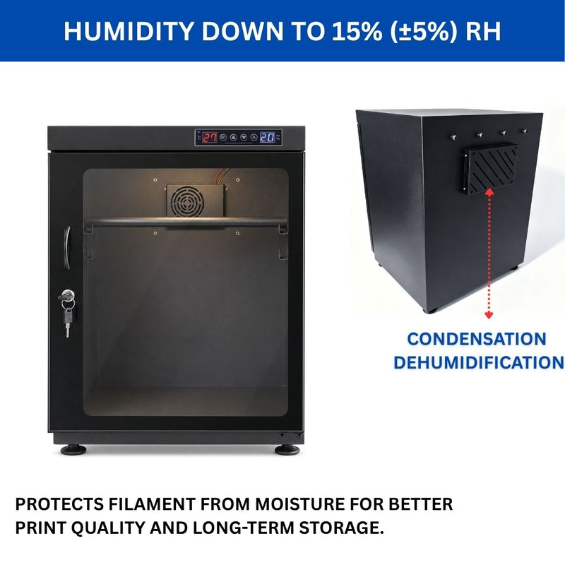 3D Printing Filament Dry Box 17.7"W x 15.8"D x 22.4"H, Efficient Humidity Control <15% ±5% RH