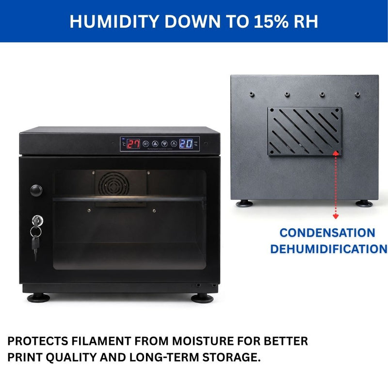 3D Printing Filament Dry Box 15"W x 10.2"D x 10.2"H, Efficient Humidity Control <15% ±5% RH
