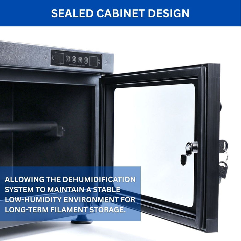 3D Printing Filament Dry Box 15"W x 10.2"D x 10.2"H, Efficient Humidity Control <15% ±5% RH