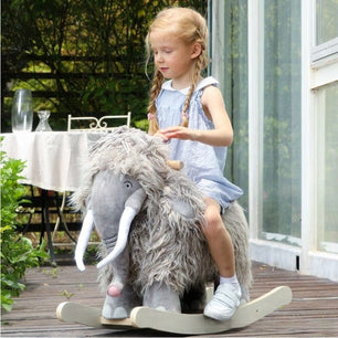 Holzoffer Mammoth rocking chair for baby boys and girls solid wood toy rocking horse adults can sit