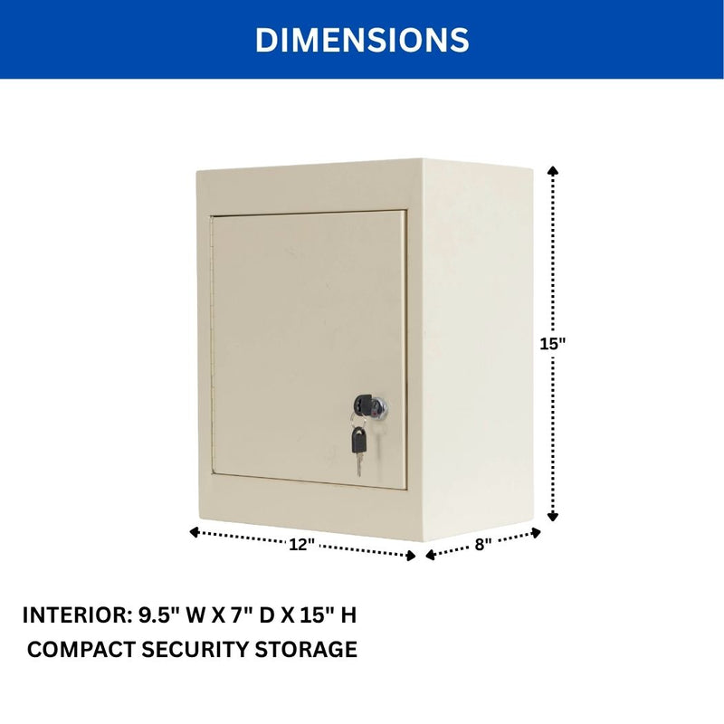 Locking Meds Cabinet, Wall Mount Medical Storage Cabinet with Double Lock & Double Door