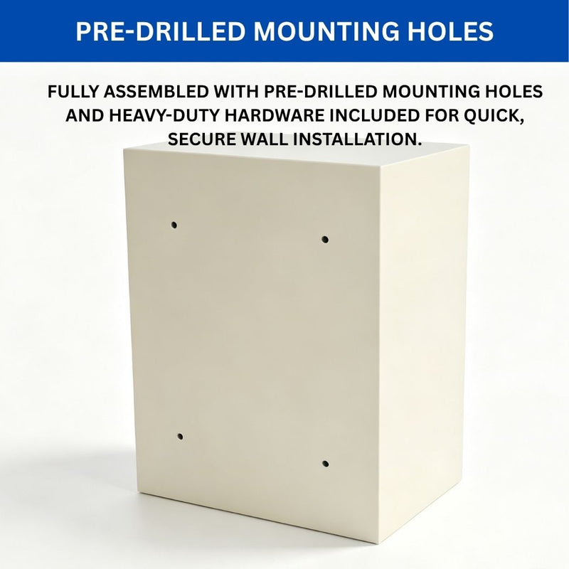 Locking Meds Cabinet, Wall Mount Medical Storage Cabinet with Double Lock & Double Door