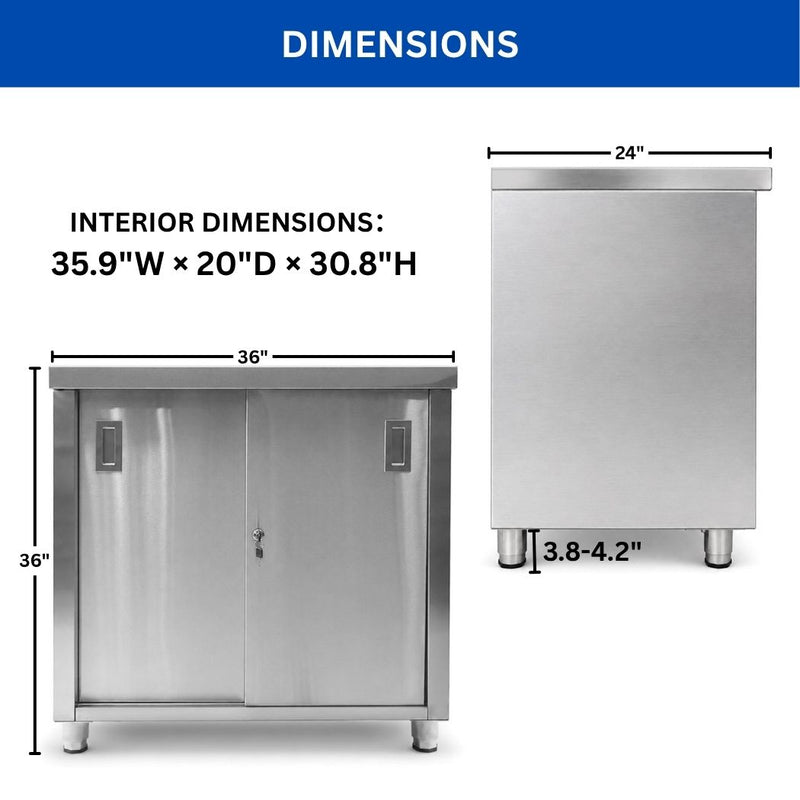 36" x 24" Stainless Steel Prep Table, 2 Shelf Enclosure