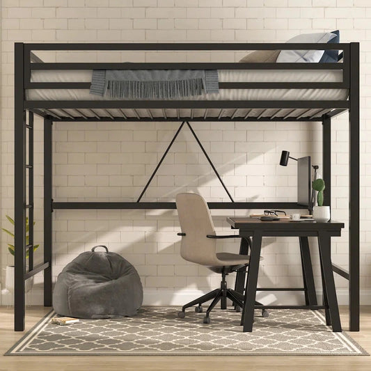 Holzoffer Twin Platforms Loft Bed by Isabelle & Max-BLACK