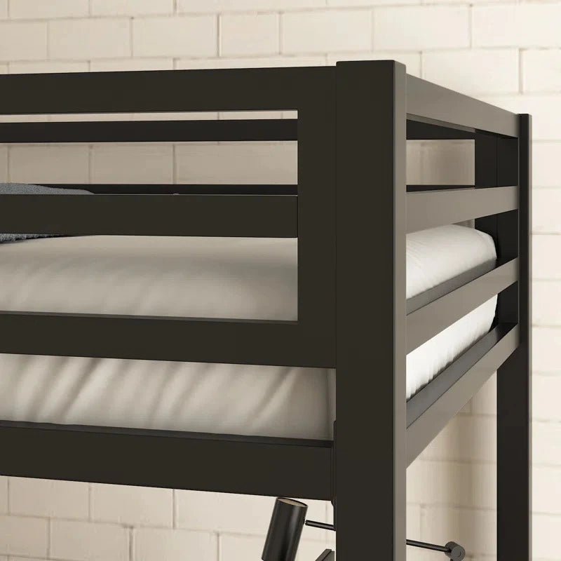 Holzoffer Twin Platforms Loft Bed by Isabelle & Max-BLACK