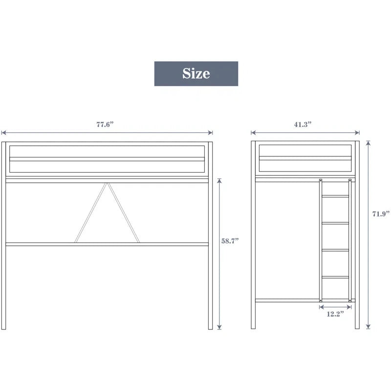 Holzoffer Twin Platforms Loft Bed by Isabelle & Max-BLACK