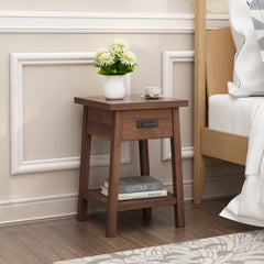 Holzoffer End Table with Drawer, Made with Solid Wood, Side Table for Living Room, Bedroom, and Offices