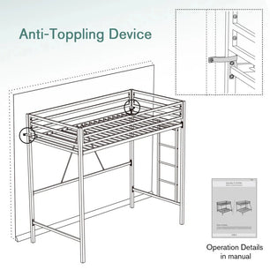 Holzoffer Twin Platforms Loft Bed by Isabelle & Max-BLACK