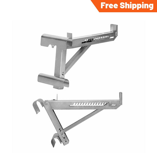 Holzoffer Holzoffer Ladder Jacks Scaffold Bracket, Two-Rung Short Body Extension Working Stage for Working 20 inch Stage 2 Pack Working at Height, Secure and Stable, Sliver Holzoffer Deals