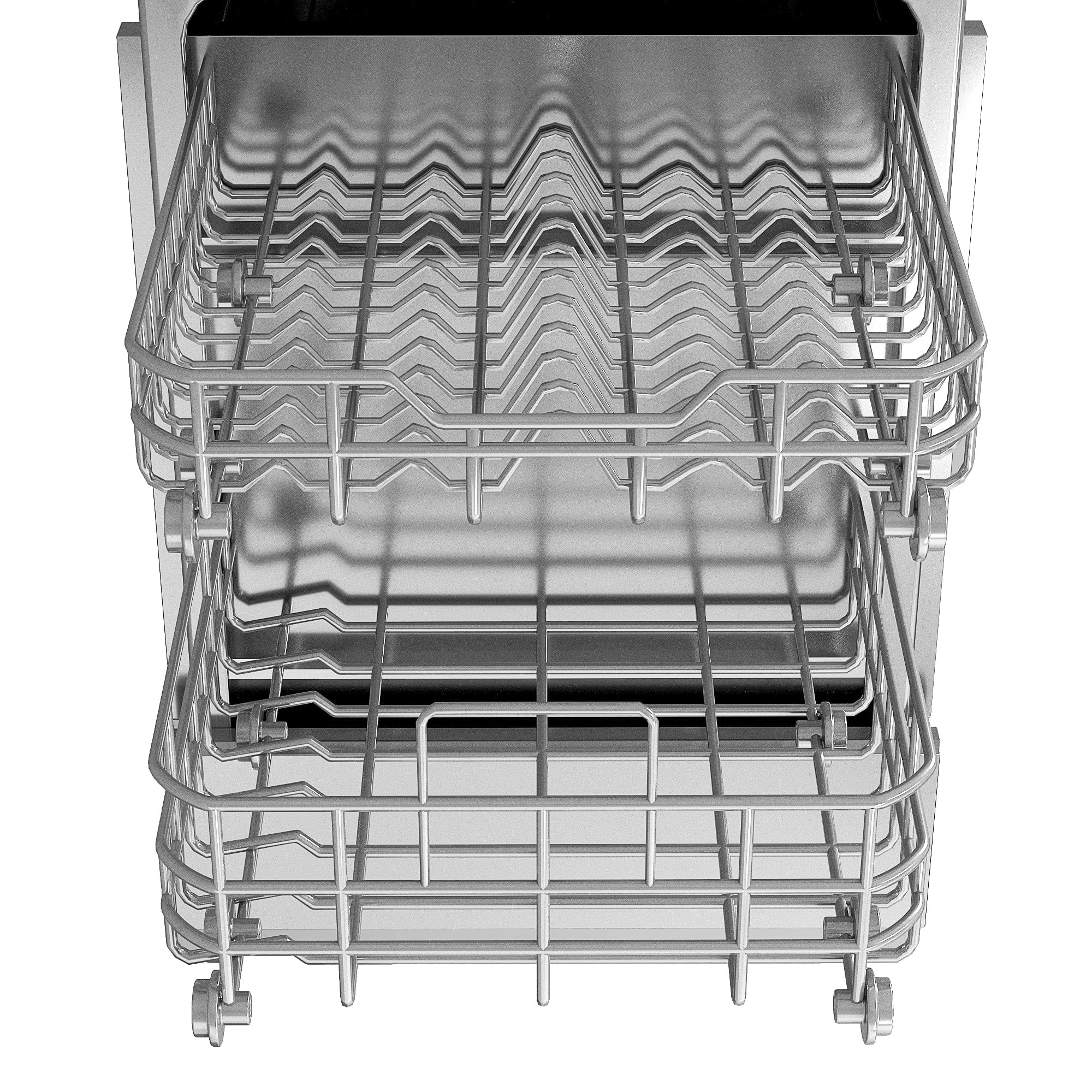 Holzoffer 24-Inch Dishwasher in DuraSnow Stainless Steel with Traditional Handle For Kitchen Cabinet