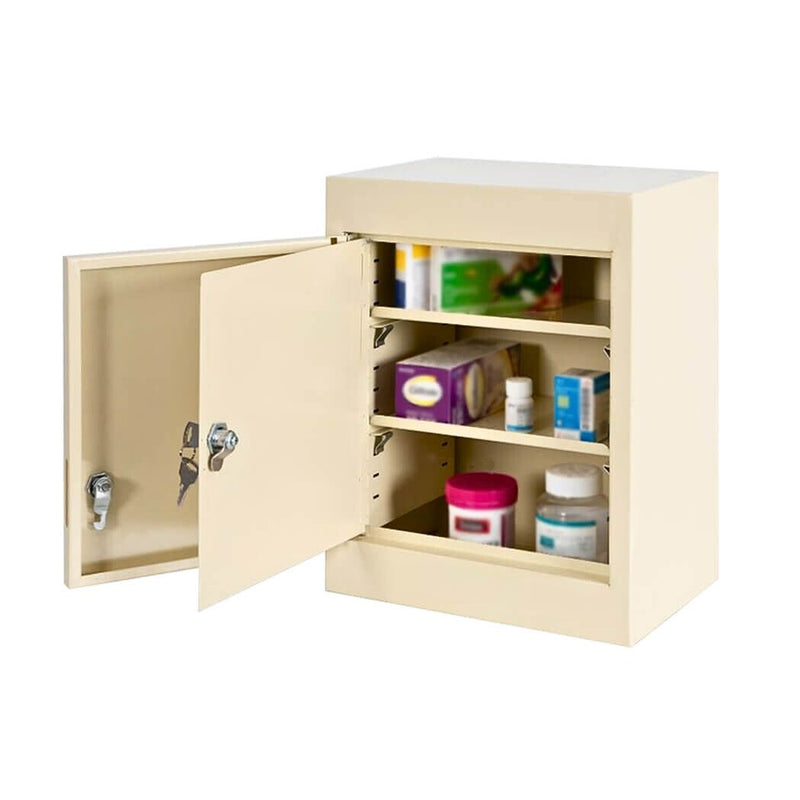 Narcotics Cabinet 12"W x 8"D x 15"H, Double Lock & Double Door, Fully Assembled