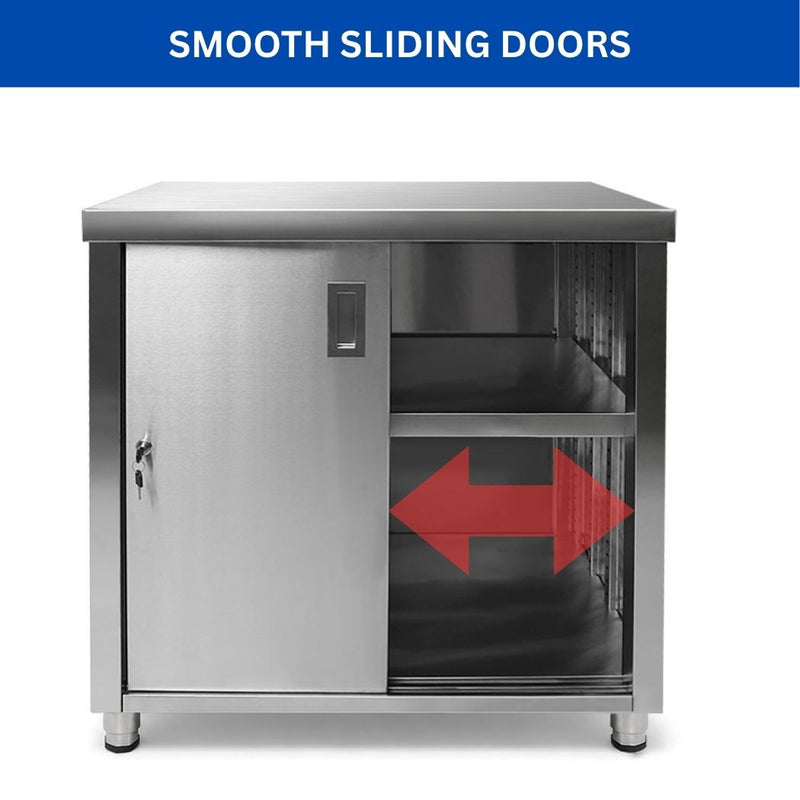 36" x 24" Stainless Steel Prep Table, 2 Shelf Enclosure