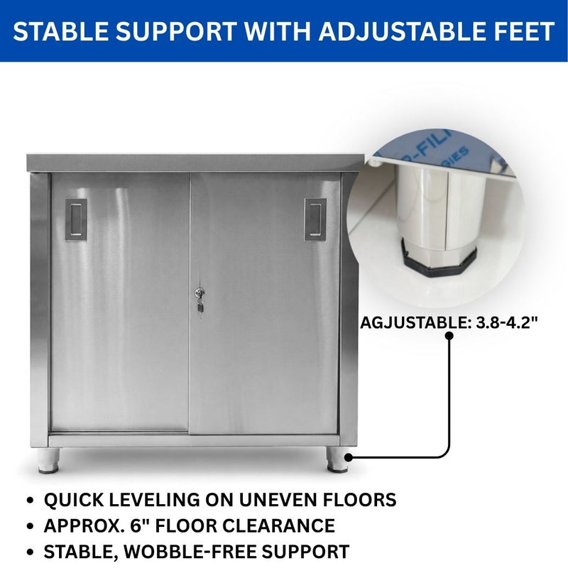 36" x 24" Stainless Steel Prep Table, 2 Shelf Enclosure