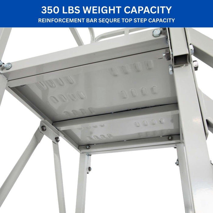 7 Step Rolling Ladder w/ Handrails, 350 lbs Weight Capacity, 72" Top Step Height