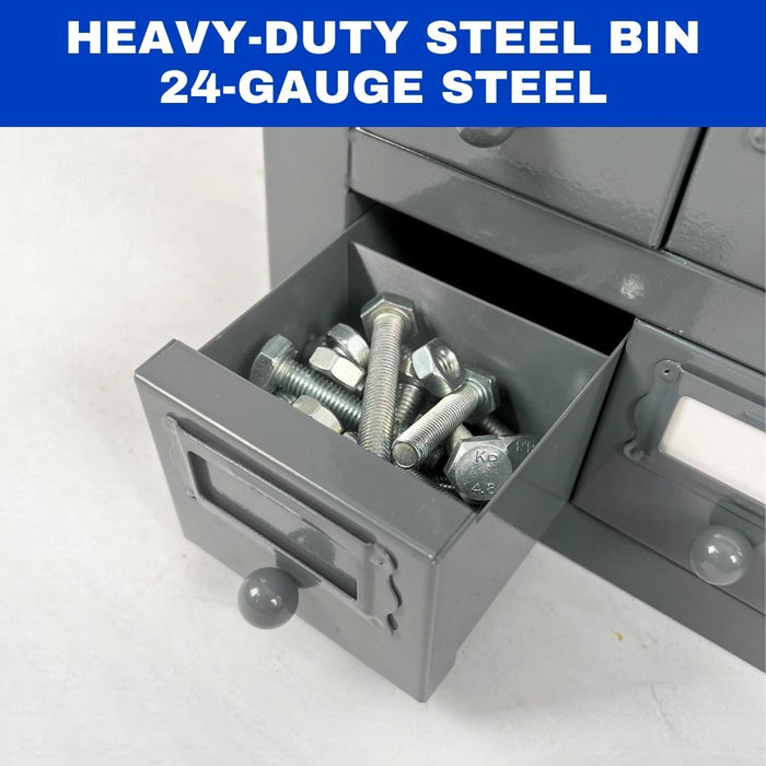 100-Drawer Steel Bolt Bin & Small Parts Organizer, Heavy-Duty All-Welded Storage Cabinet, 34"W x 9"D x 33"H, Fully Assembled