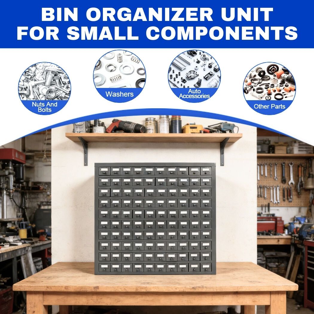 ごみ箱 STEEL ORGANIZER 100-Drawer Steel Bolt Bin & Small Parts Organizer, Heavy-Duty All