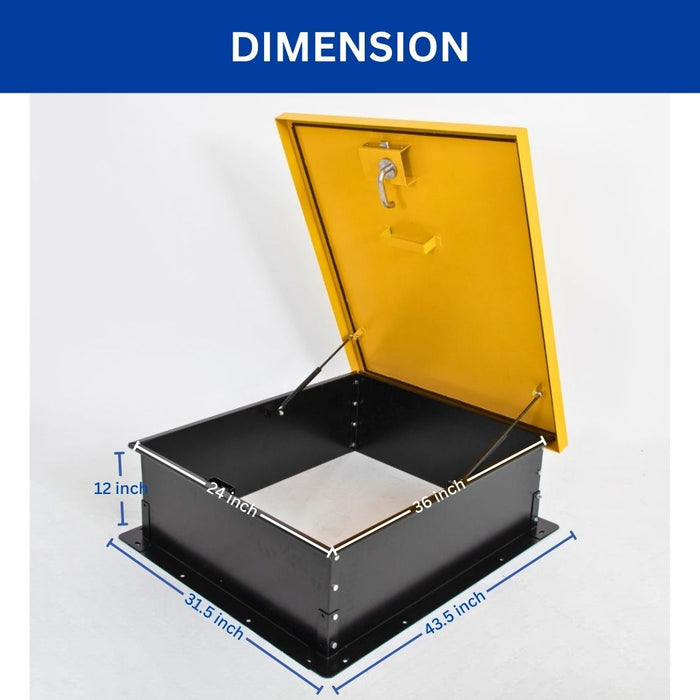 24" x 36" Steel Roof Hatch, Opening Roof Access Door