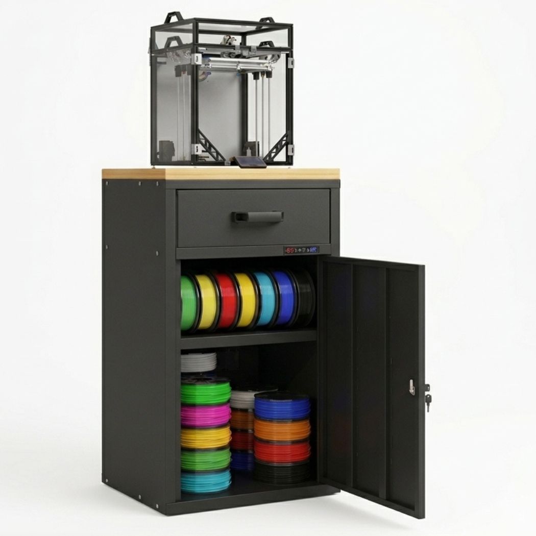 3D Printer Cabinet w/ Dehumidifying Dry, 40 Filaments Spool Storage Capacity, Heavy Duty Shelf 21.25"L x 21.5"W x 34.4"H