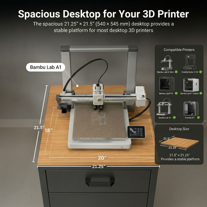 3D Printer Cabinet w/ Dehumidifying Dry, 40 Filaments Spool Storage Capacity, Heavy Duty Shelf 21.25"L x 21.5"W x 34.4"H