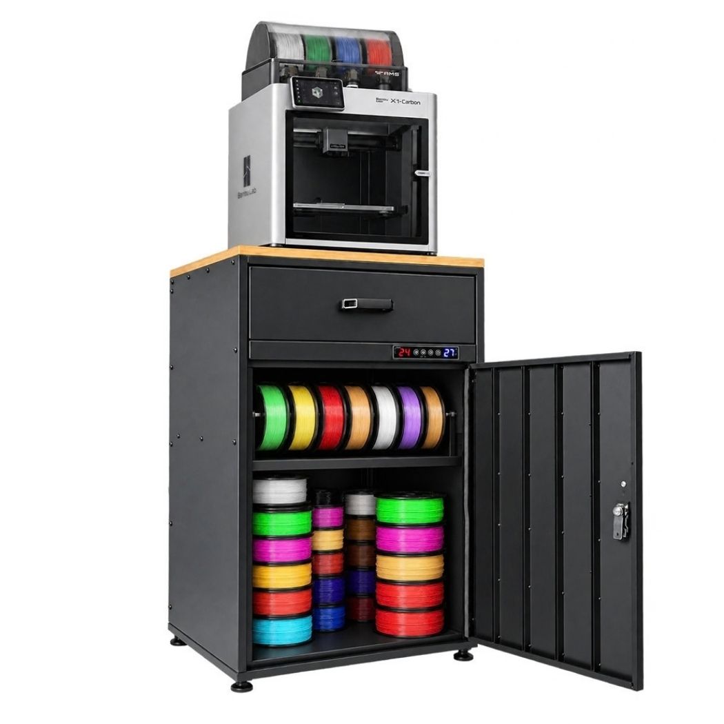 3D Printer Cabinet w/ Dehumidifying Dry, 40 Filaments Spool Storage Capacity, Heavy Duty Shelf 21.25"L x 21.5"W x 34.4"H
