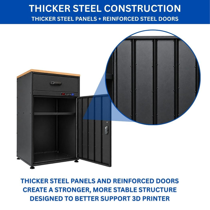 3D Printer Cabinet w/ Dehumidifying Dry, 40 Filaments Spool Storage Capacity, Heavy Duty Shelf 21.25"L x 21.5"W x 34.4"H
