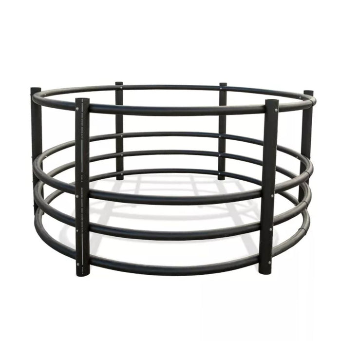 Round Hay Bale Feeder 8ft Dia, 32"-46" Height Adjustable Black Hay Ring