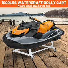 Holzoffer 1000 LBS Capacity Boat Jet Ski Stand Storage Trailer Cart, Adjustable Dock Slipway Cart with 4 Casters & 2 Brakes