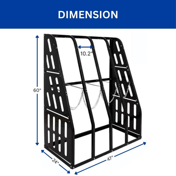 Vertical Bar Rack 6000 lbs Capacity, 4 Bays Storage Rack, 47"W x 24"D x 60"H