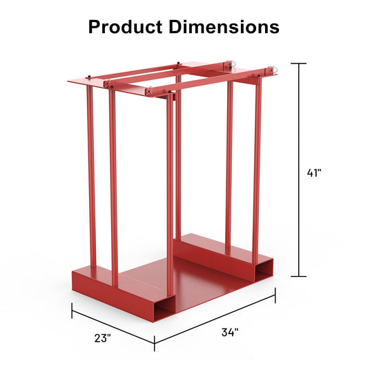 Holzoffer Alloy Steel Material Stationary Forkliftable Cylinder Storage Caddy, 4 Cylinders