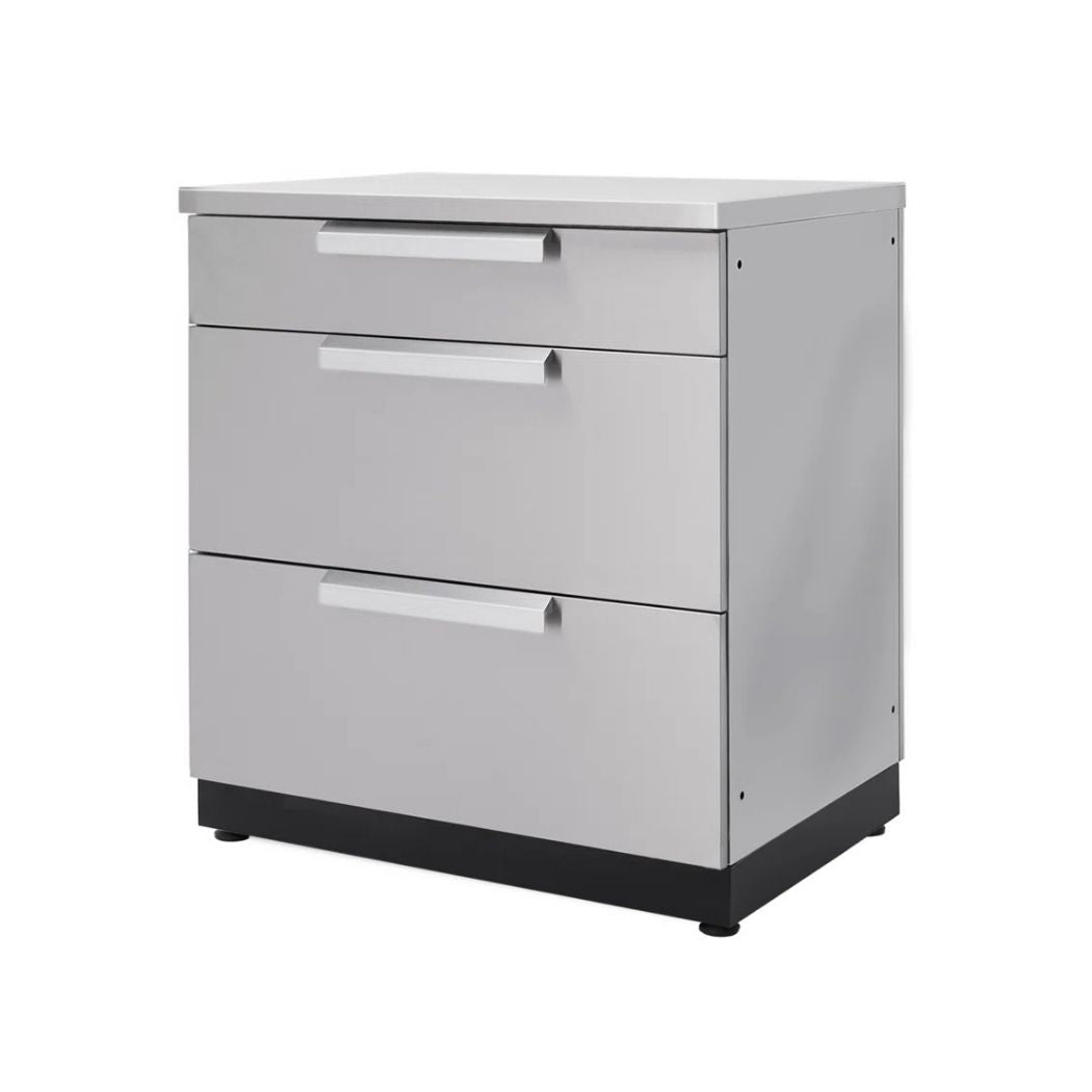 3 Drawer Stainless Steel Kitchen Cabinet, 32"W x 23"D x 35"H, Outdoor Kitchen Cabinet