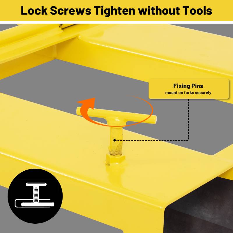 Single Fork Mounted Drum Gripper for 55 Gallon Drums, 1500lbs Load Capacity, Value-Style Drum Grab