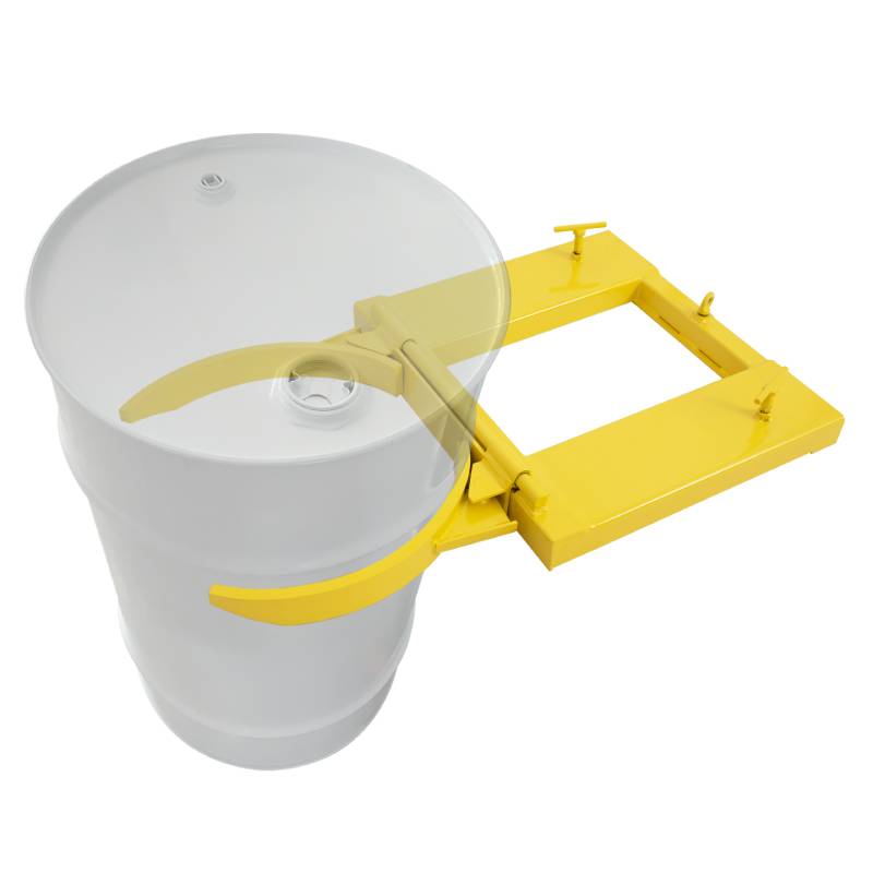 Single Fork Mounted Drum Gripper for 55 Gallon Drums, 1500lbs Load Capacity, Value-Style Drum Grab