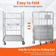 Holzoffer Folding Truck, Gray, Heavy Duty Hand Truck Dolly