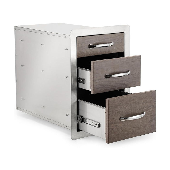 3 Drawer Stainless Steel Kitchen Cabinet, 15"W x 23"D x 21.3"H, Outdoor Kitchen Cabinet