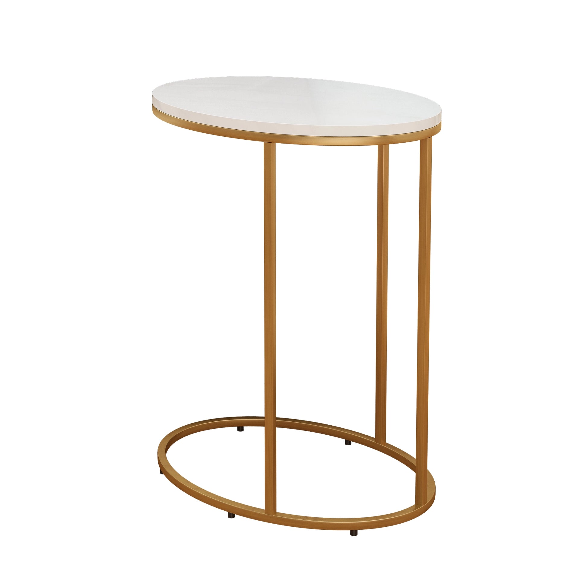 Holzoffer Oval Marble C-Table (19")