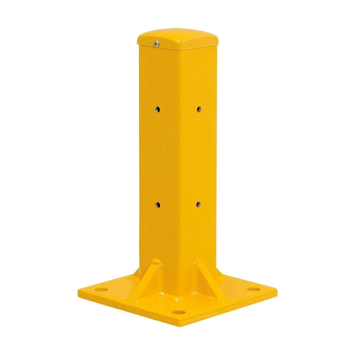 Steel Square Post For 2-Rib Guard Rail, 18"H, 4 Sides Bolt-On Installation