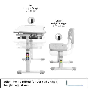 Kids' Height Adjustable Desk and Chair