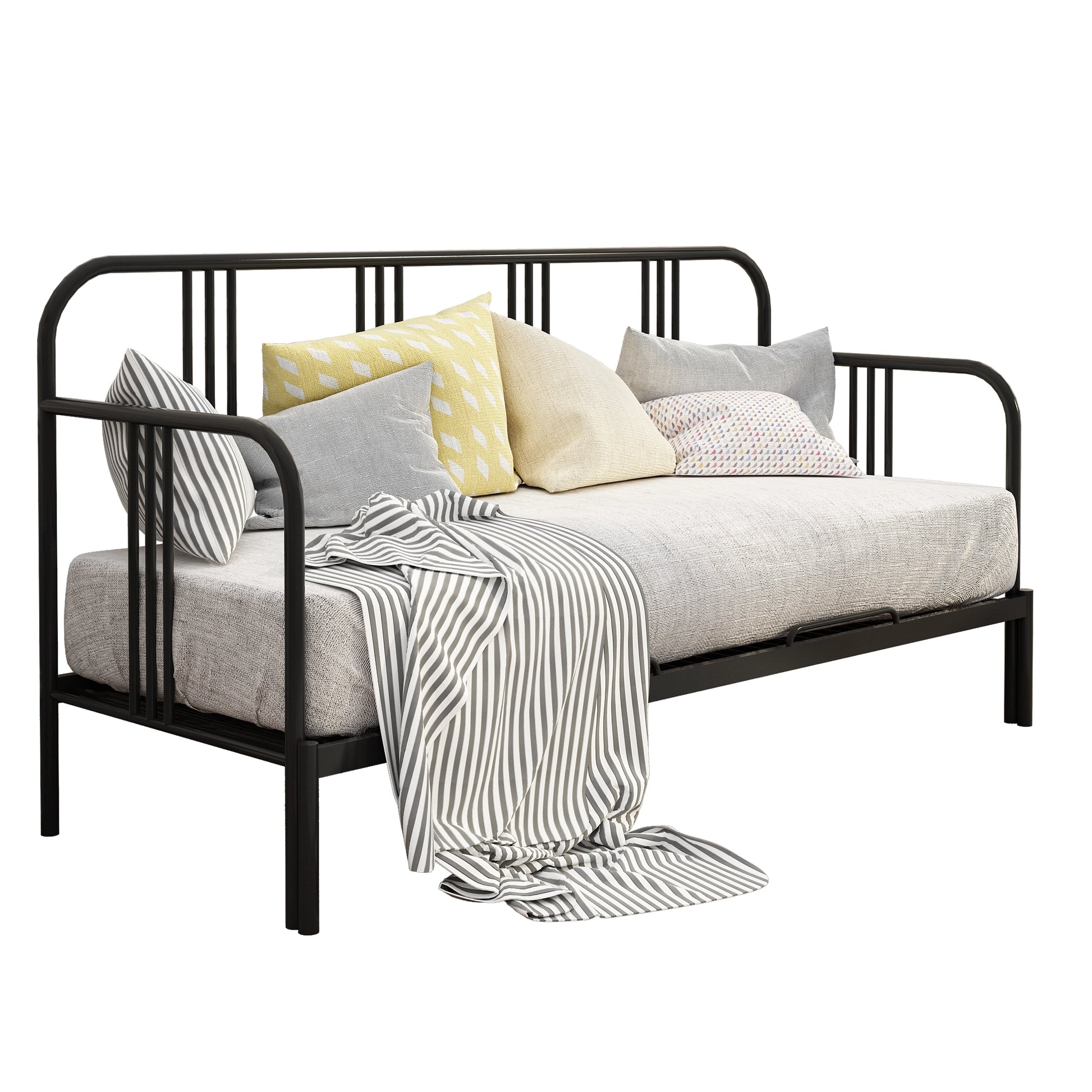 Holzoffer Sofa bed crafted of aluminum and steel-41.5" w x 84.5" l x 32.25" h